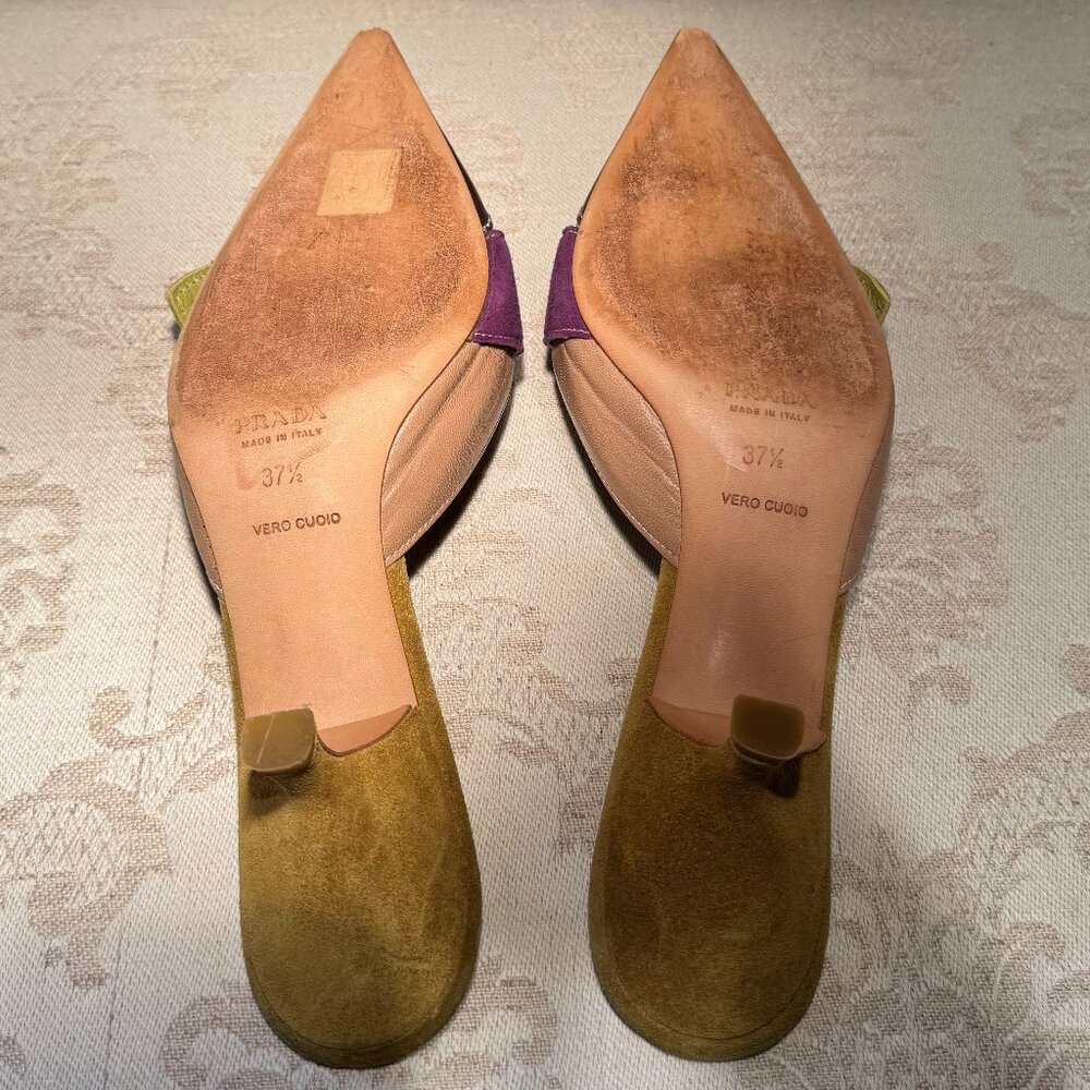 Prada Kitten Heel Mules with Buckle - Picture 4 of 10